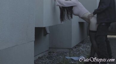 Risky Outdoor Sex with Stepsis and Cum Inside Her Mouth - CuteStepsis - 4K