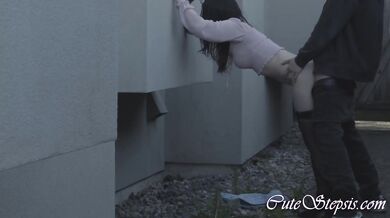 Risky Outdoor Sex with Stepsis and Cum Inside Her Mouth - CuteStepsis - 4K