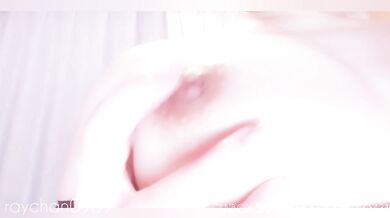 Nipple masturbation with a condom