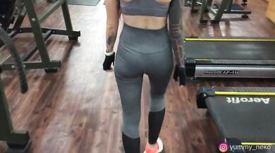 It was supposed to be a workout video - Nora Redmain fucked in a changing room of a gym