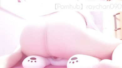 Vibe and stuffed toy estrus rubbing masturbation at the end of work