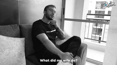 I tell my best friend about his unfaithful wife and we end up fucking in his living room (MILF)