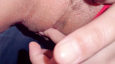 Close-up. How a woman has an orgasm