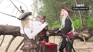2 pirates fucked the sailors after the shipwreck in search of treasure