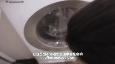 Landlord stuffs female tenant in washing machine and fucks