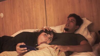 WITH MY STEPBROTHER WE WATCH A MOVIE AND I END UP FEELING HIS COCK IN MY MOUTH