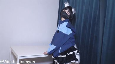 Porn school girl cosplays bitch, invites you to masturbate together