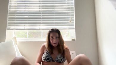 Touching myself in my snake print bikini