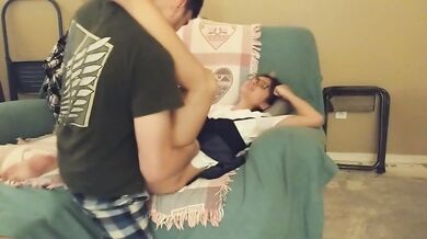 Quicky with my young math tutor on the couch