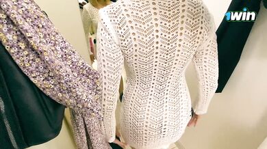Talking, shopping, picking out a dress for a Russian hottie.