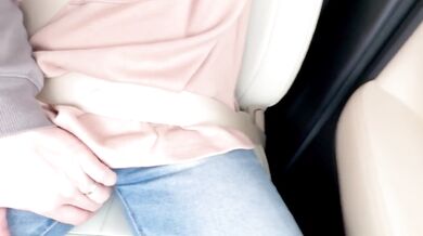 In the car on the way to the hotel, I touched the married woman's pussy and made her hold out until
