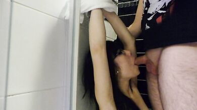 Submissive Nerdy Asian Teen Bound Rough Deepthroat Blowjob