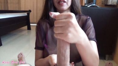 Sexy evil girl ruins 2 orgasms and still wants more cum (so messy!)