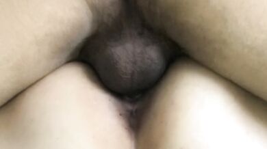 Pumping cum into my filipina wife's wet creamy pussy - HUGE LOAD!