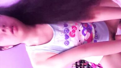 Asian cums hard on big cock