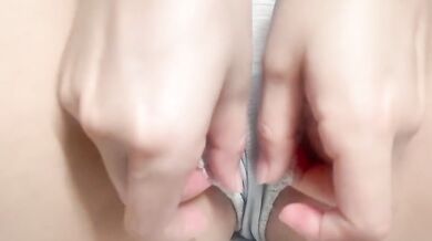 Lonely girl masturbates in the room while her family is