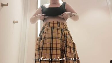 Busty MILF tries on bras in Victoria Secret fitting rooms