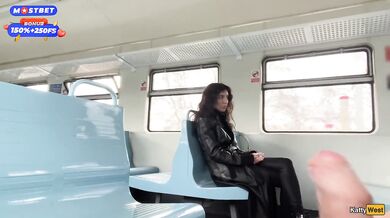 Stranger Helped Me Cum On Public Train And Walks Around Carriages With Cum On Face - CUMWALK