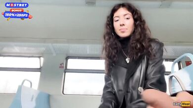 Stranger Helped Me Cum On Public Train And Walks Around Carriages With Cum On Face - CUMWALK