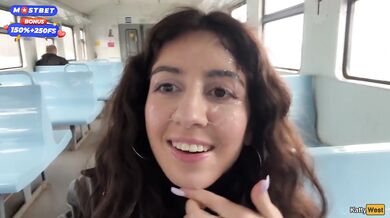 Stranger Helped Me Cum On Public Train And Walks Around Carriages With Cum On Face - CUMWALK