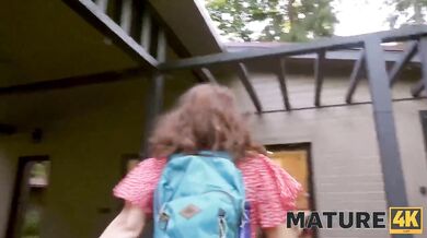 MATURE4K. Mature woman over fifty is humped by boy who invites her to sauna
