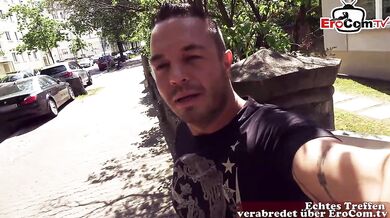 German tits slut goes on a real sex date and wants to fuck immediately