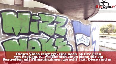 Fat German teen persuaded to have sex on the street