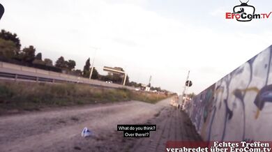 Fat German teen persuaded to have sex on the street