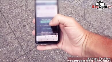 German street slut picked up for an No Condom date in Berlin POV