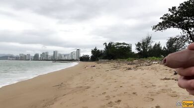Babe Can I Cum On Your Tits? - Public Cock Flashing On The Beach