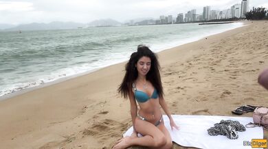 Babe Can I Cum On Your Tits? - Public Cock Flashing On The Beach