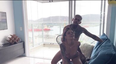 Naughty friend loves it when I let the milk drip in her ass