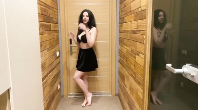 Hot Milf Striptease In Sauna