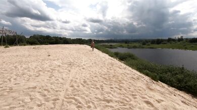 Nude wild Beach and abandoned construction site