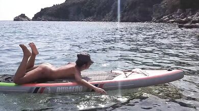 Natural HOT girl CREAM PIE FUCKED on Nudist Beach Rock