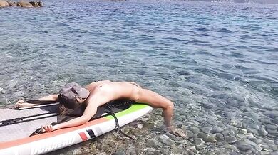 Natural HOT girl CREAM PIE FUCKED on Nudist Beach Rock