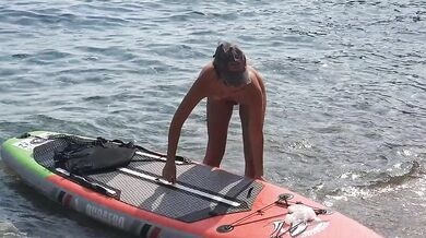Natural HOT girl CREAM PIE FUCKED on Nudist Beach Rock
