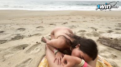 Hot couple having sex on public beach nudist - Cxlila