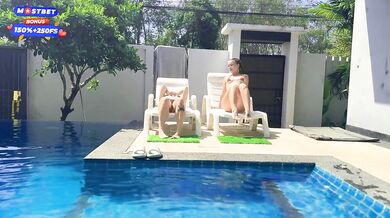 ! Two College Girls Pay Pool Boys For Raw Sex