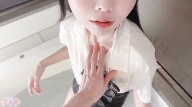 Beautiful girl wet and transparent JK Dolewd metamorphosis masturbation Try a lot of ahegao and full view of the