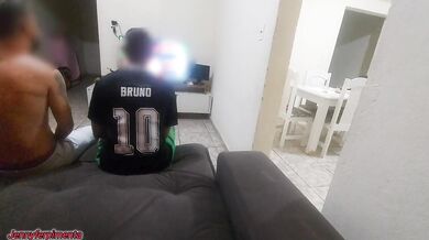 I had to have sex with my husband's friend because of a bet, but I got horny and ended up doing DP w