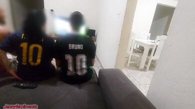 I had to have sex with my husband's friend because of a bet, but I got horny and ended up doing DP w