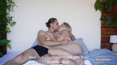 Bonnie enjoys her man's orgasm