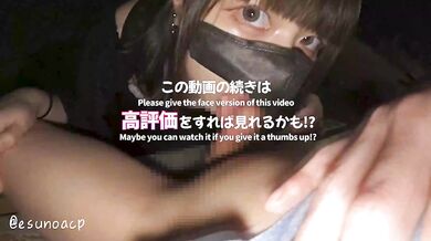 Japanese girl gives blowjob on public park bench at 3am