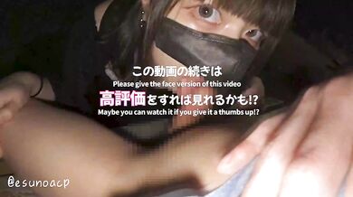 Japanese girl gives blowjob on public park bench at 3am