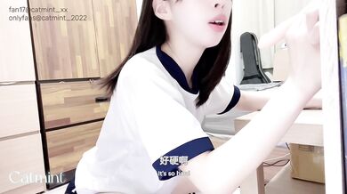 A shy schoolgirl with small breasts gets a cock inserted from behind after class