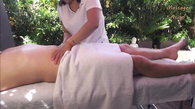 Real Outdoor Asian Massage with Amazing Happy Ending