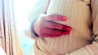 A busty Japanese woman who likes to masturbate her nipples through see-through tops.