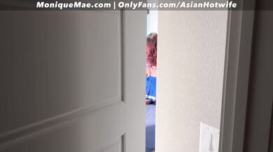Hubby left the room and his friend wanted creampie my asian pussy immediately! Hotwife Monique Mae