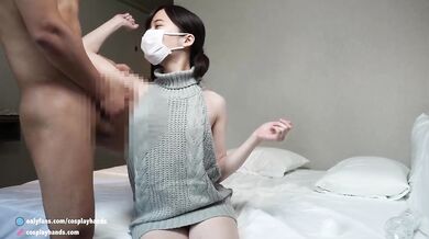 Japanese girl gives a guy an armpit job